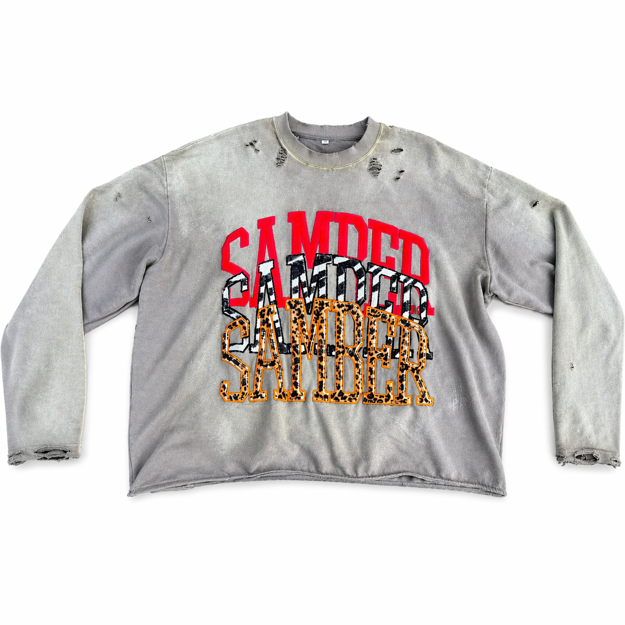 “SAFARI” SAMBER LOGO DISTRESS CREWNECK